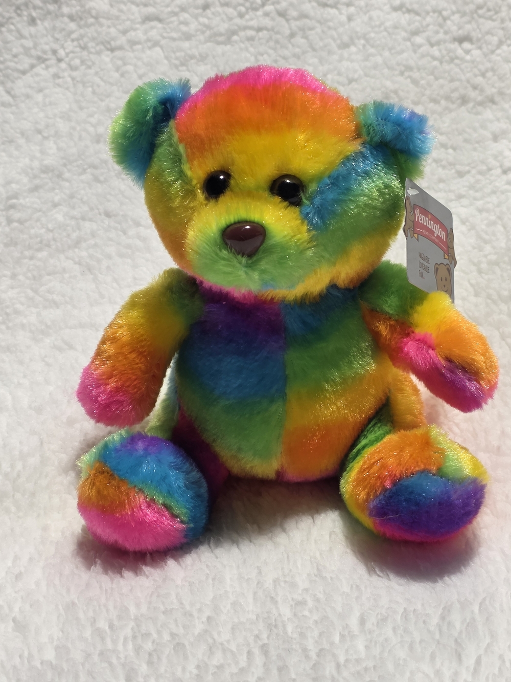 Penningtons Rainbow Plush Teddy Bear - Pink, Orange, Yellow, Green, Blue, Purple